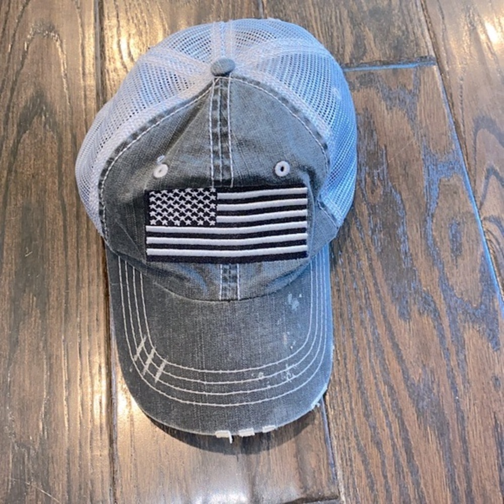 Vintage style grey USA hat - Picture 2 of 5